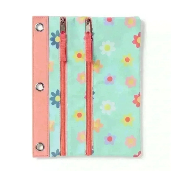 up & up Other - Dual Zipper Pencil Pouch Kids Girls School Flowers (10"x 7.25") up & up